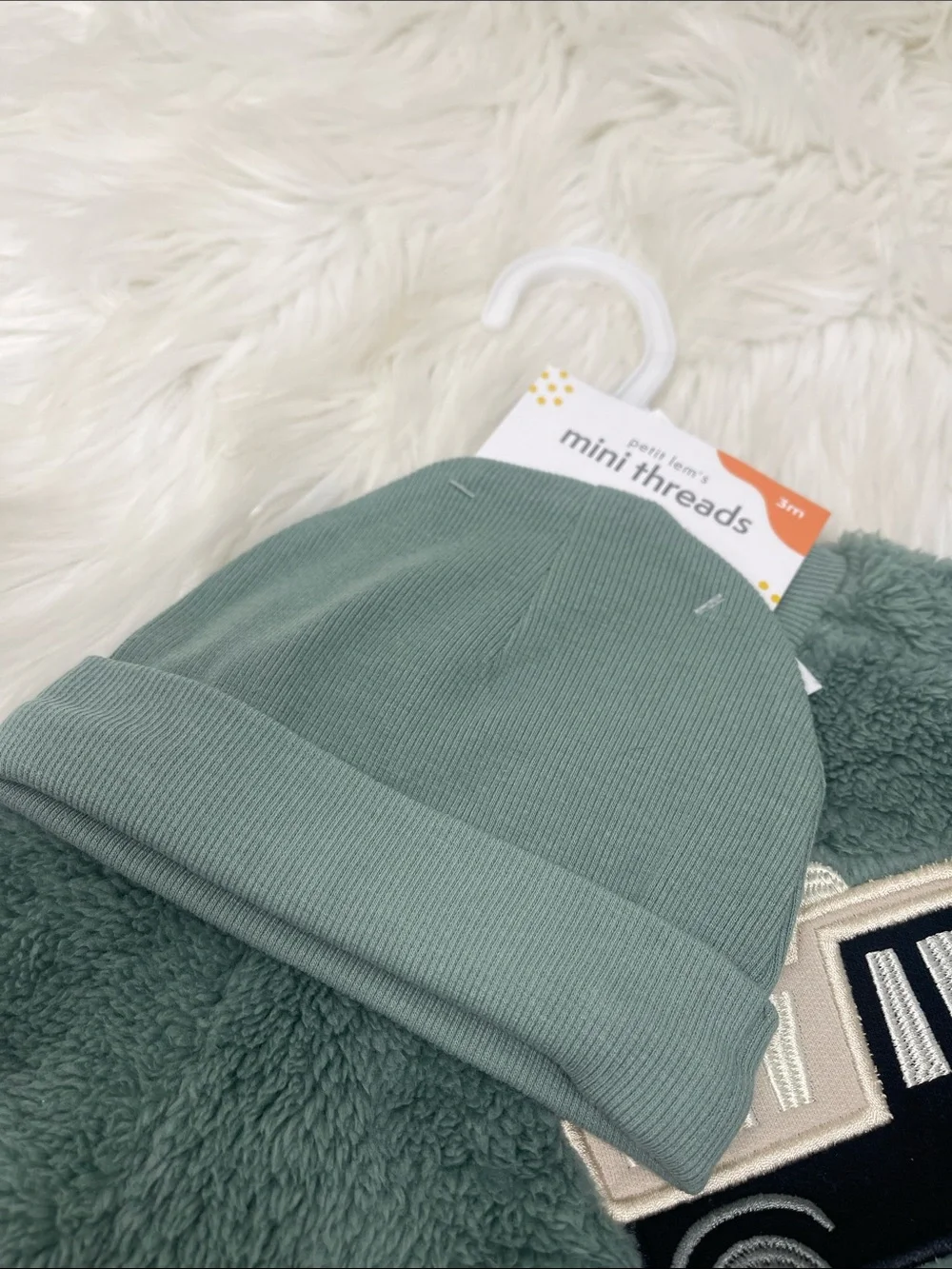 Mini Threads Cozy Green Sherpa Pullover with Matching Beanie - Kids